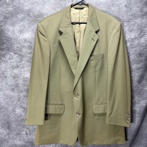 Vintage Burberrys Super 100s Wool Tan Beige Suit Jacket Blazer Mens 46L Academia